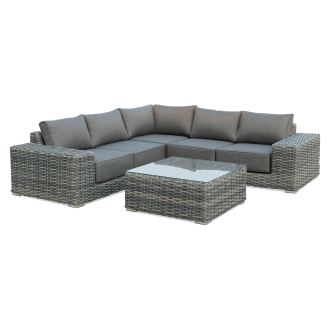 Unitate de colț Technorattan VEGA CAFFE Gri închis - FOCUS GARDEN