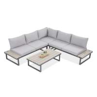 Canapea de colț de grădină EMERSON Gri deschis