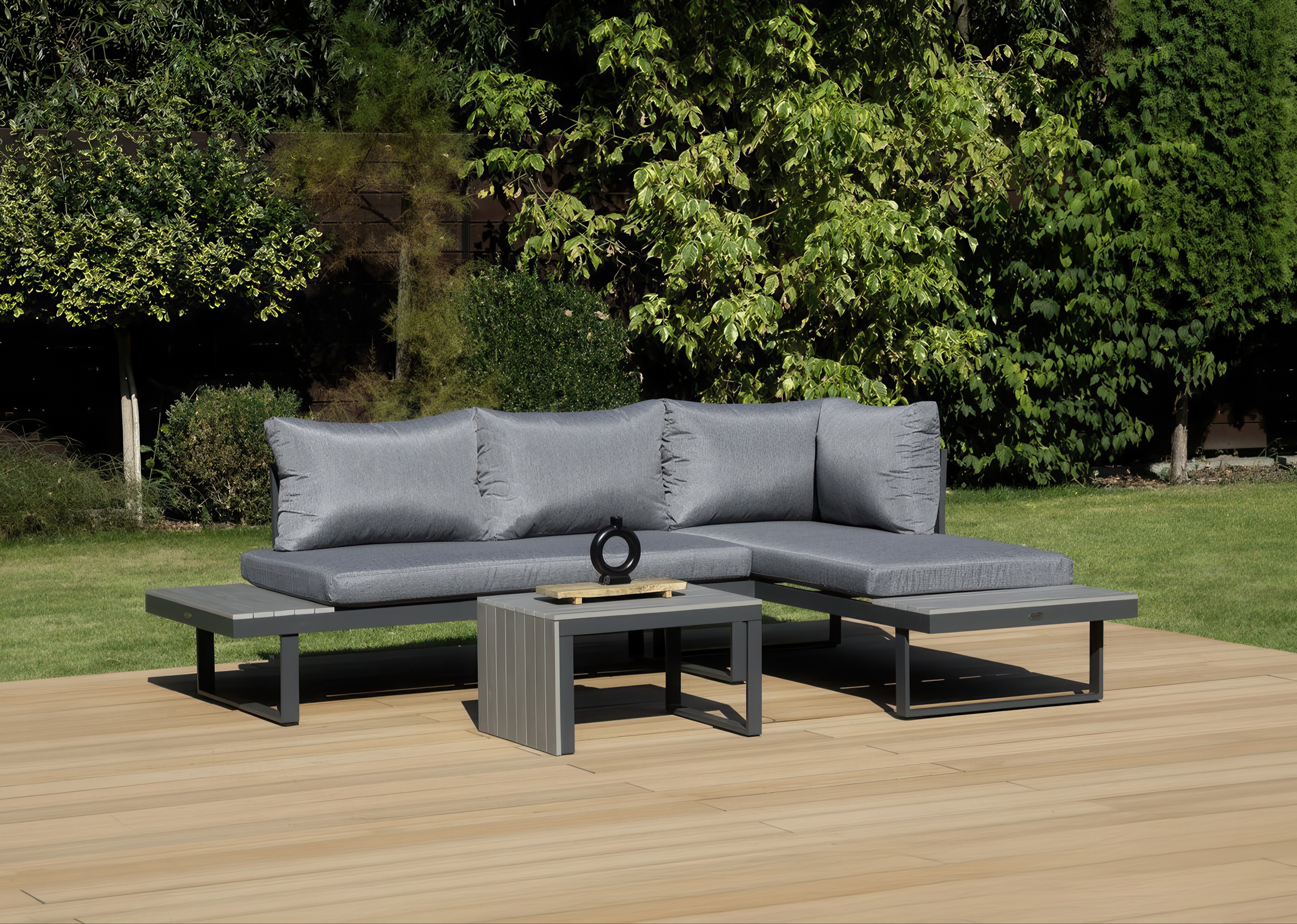 Unitate modulară de colț TULIP Gri deschis - FOCUS GARDEN