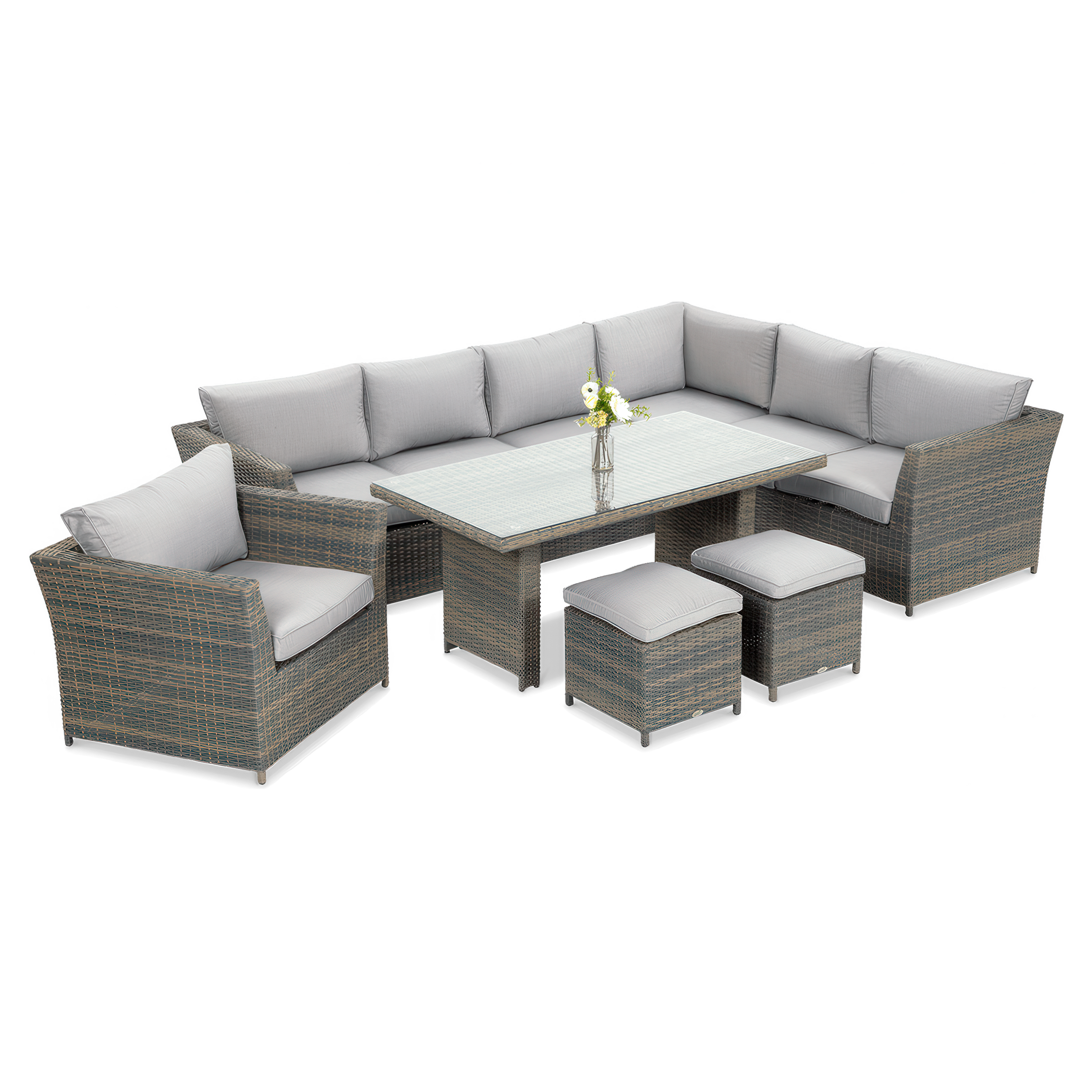 Technorattan unitate de colț MONIZ DINING PLUS Gri