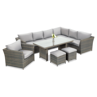 Technorattan unitate de colț MONIZ DINING PLUS Gri