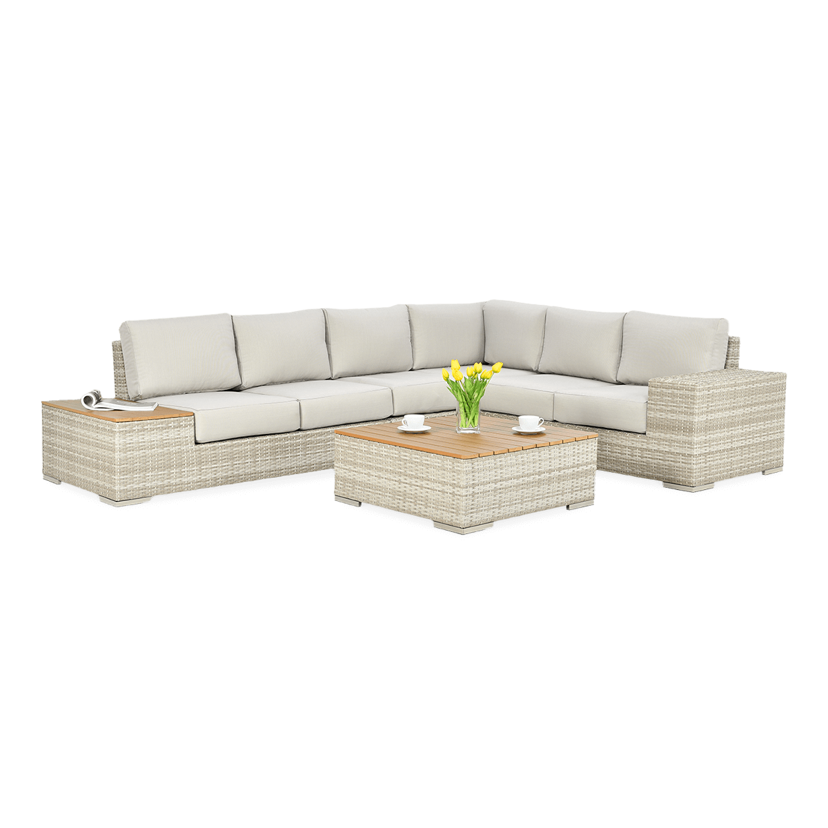 Technorattan unitate de colț AVOCADO WOOD Bej