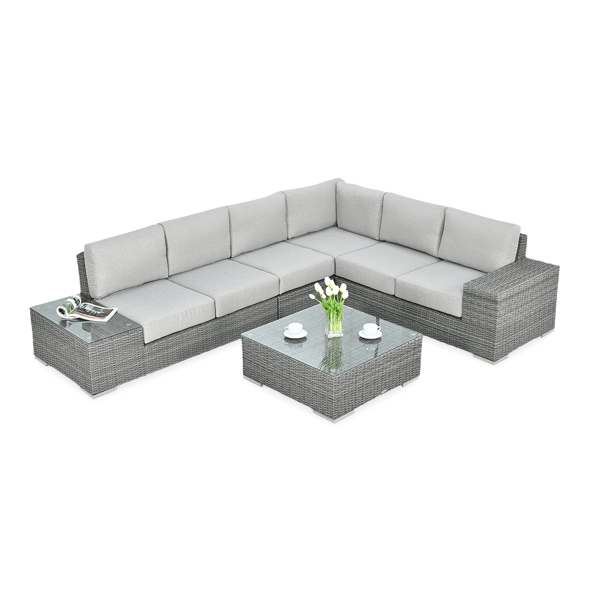 Technorattan unitate de colț AVOCADO Gri închis