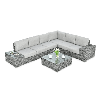 Technorattan unitate de colț AVOCADO Gri închis