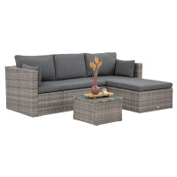 Technorattan canapea colț LIZBONA gri