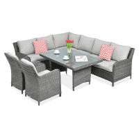 Technorattan canapea colț MARYLAND Gri închis