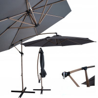 Umbrelă de grădină SANTORINI WOOD 3m gri închis - Focus Garden