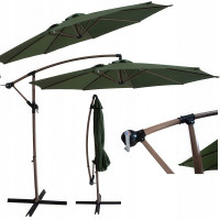 Umbrelă de grădină SANTORINI WOOD 3m verde închis - Focus Garden