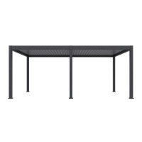 Pergola elektryczna tarasowa DELUXE PRO AUTOMATIC 4x6 z oświetleniem LED, Anthracite - Gutroof