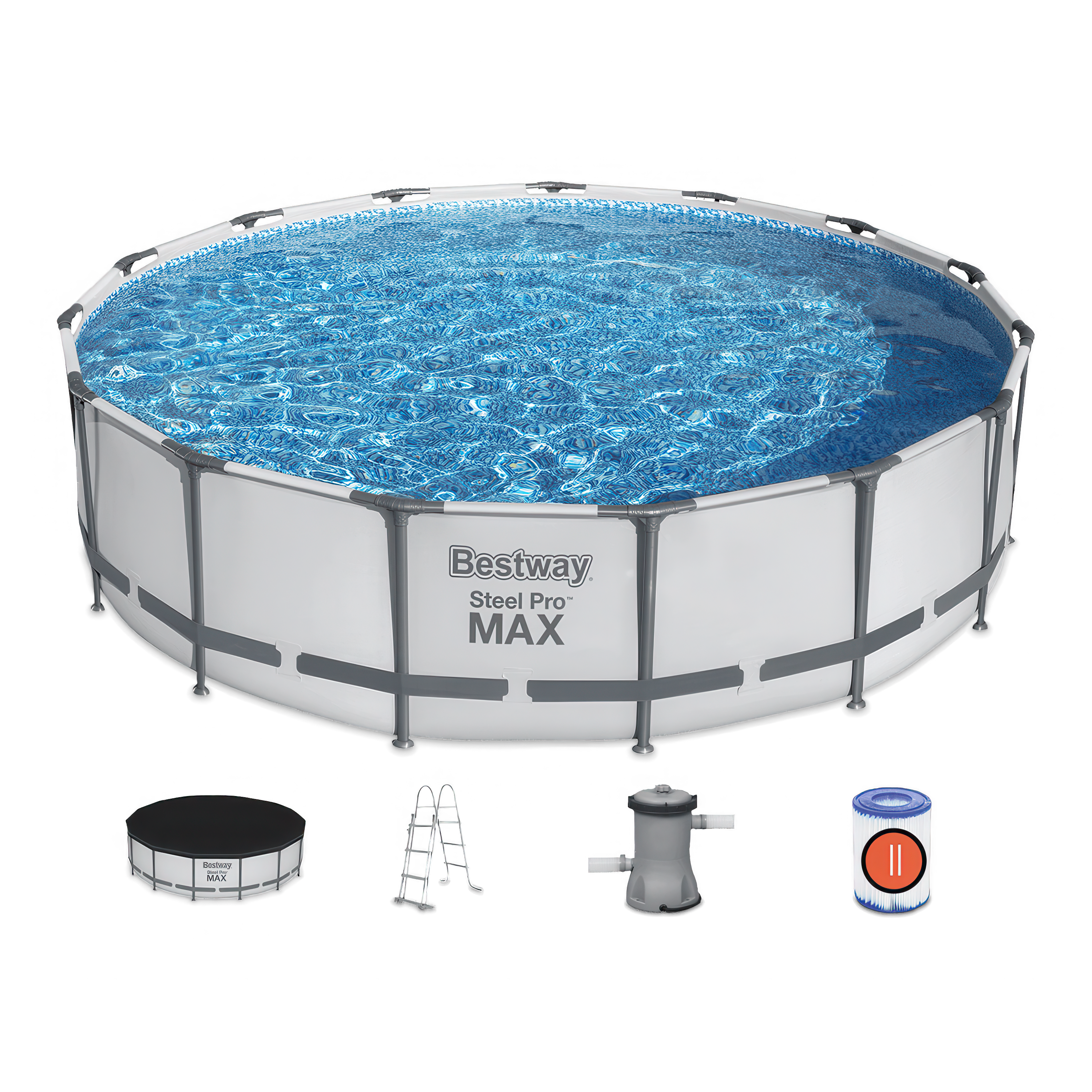 Set piscină cu cadru rotund Steel Pro Max 4,6 x 1 m - BESTWAY 56488