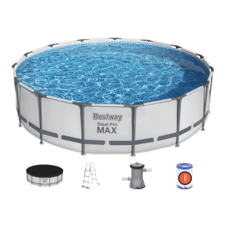 Set piscină cu cadru rotund Steel Pro Max 4,6 x 1 m - BESTWAY 56488