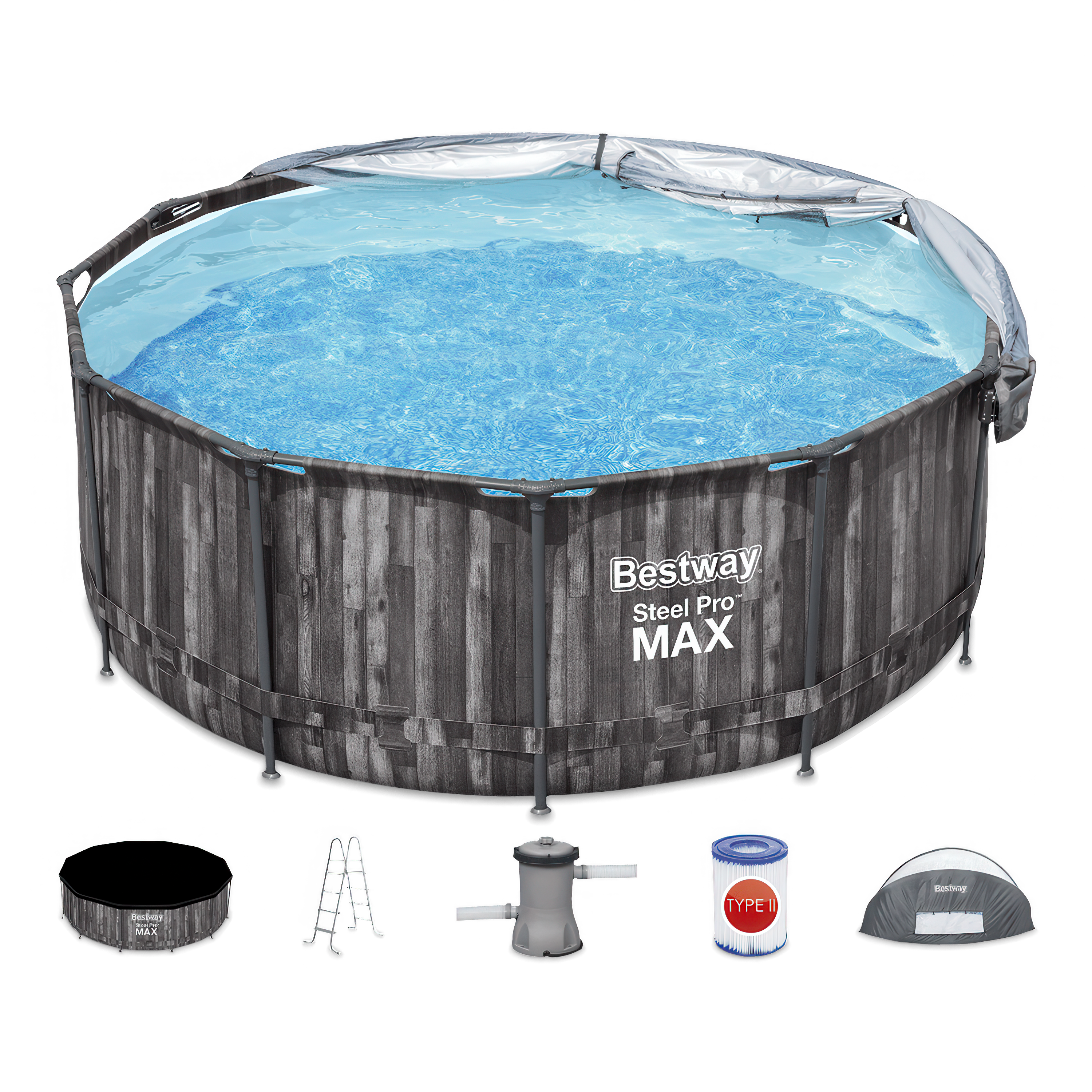 Set pentru piscină Steel Pro Max 3.66 x 1.22m cu capac - BESTWAY 5619K