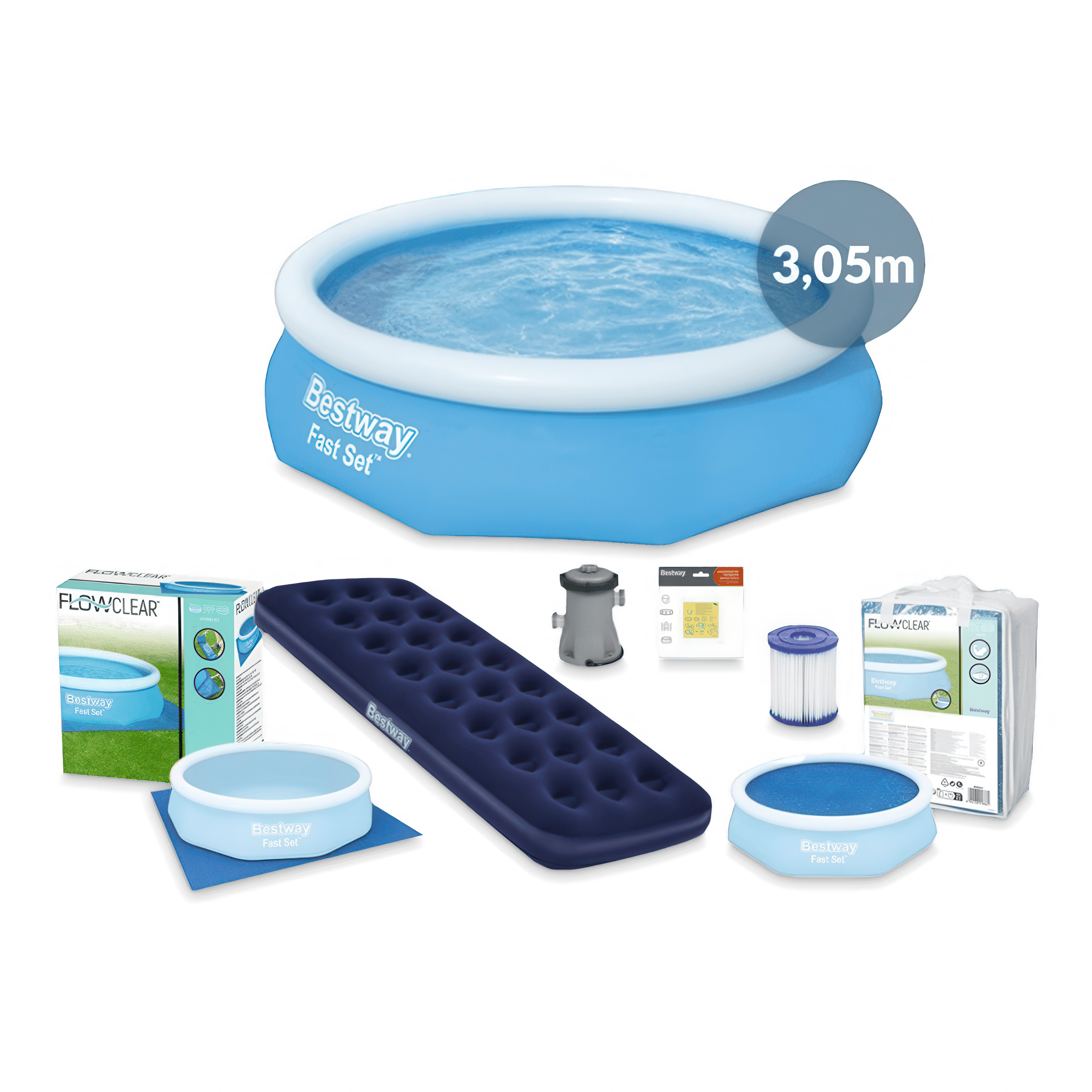 Kit pentru începători Pool Paradise 3.05x76cm - BESTWAY