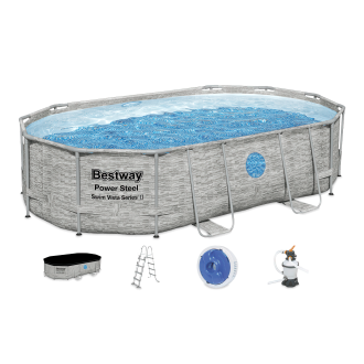 Bazin de înot Power Steel Seria Vista 4,88 x 3 x 1 m - BESTWAY 56946