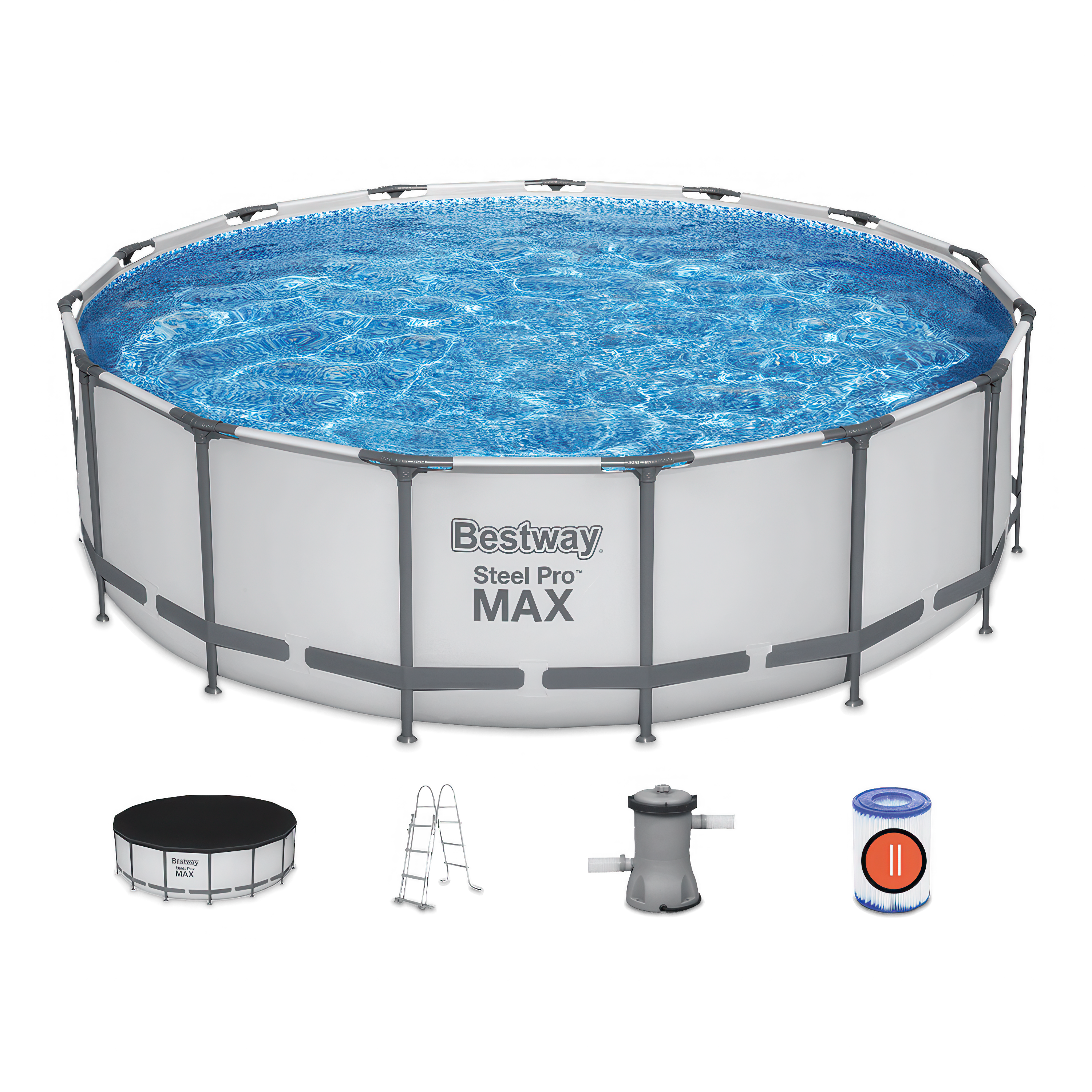 Set piscină rotundă Steel Pro Max 4,57 x 1,22 metri - BESTWAY 56438
