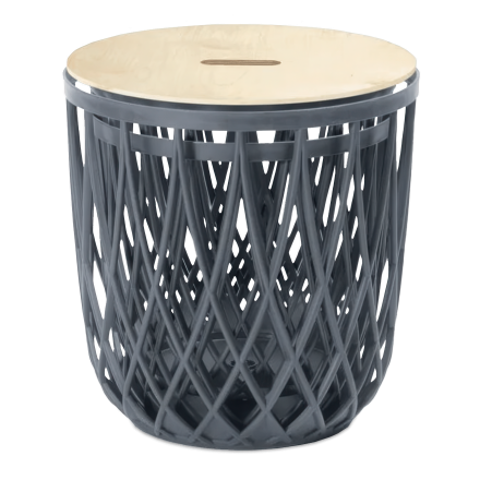 Coș 2+1 Uniqubo Set 3, antracit - PROSPERPLAST