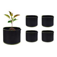 Set de ghivece de flori din material textil 5 buc. Negru 26L - CULTIVO