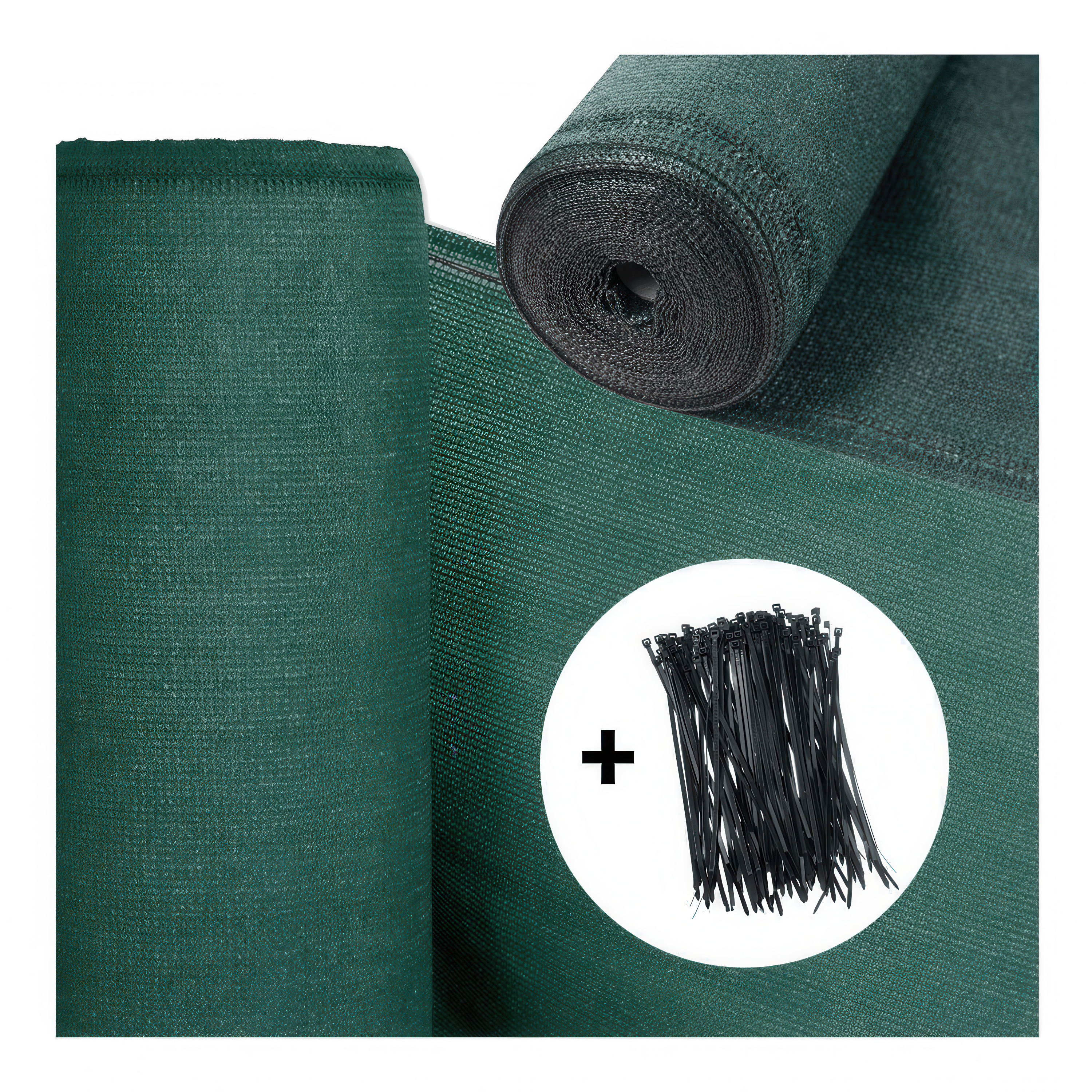 Plasă de umbră pentru grădină 1.5x10m Verde închis + legături - HARDMAISTER