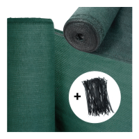 Plasă de umbră pentru grădină 1.5x10m Verde închis + legături - HARDMAISTER