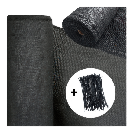 Siatka cieniująca w kolorze grafitowym z opaskami zaciskowymi