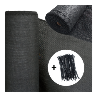 Plasă de mascare 1.5x50m grafit + legături de cablu - HARDMAISTER