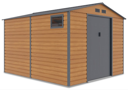 Widok na boczną ścianę z oknem domku narzędziowego Montreal - Hardmaister