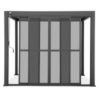 Ușă glisantă din policarbonat pentru pergola PREMIUM 4m antracit - GUTROOF