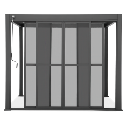Ușă glisantă din policarbonat pentru pergola PREMIUM 4m antracit - GUTROOF