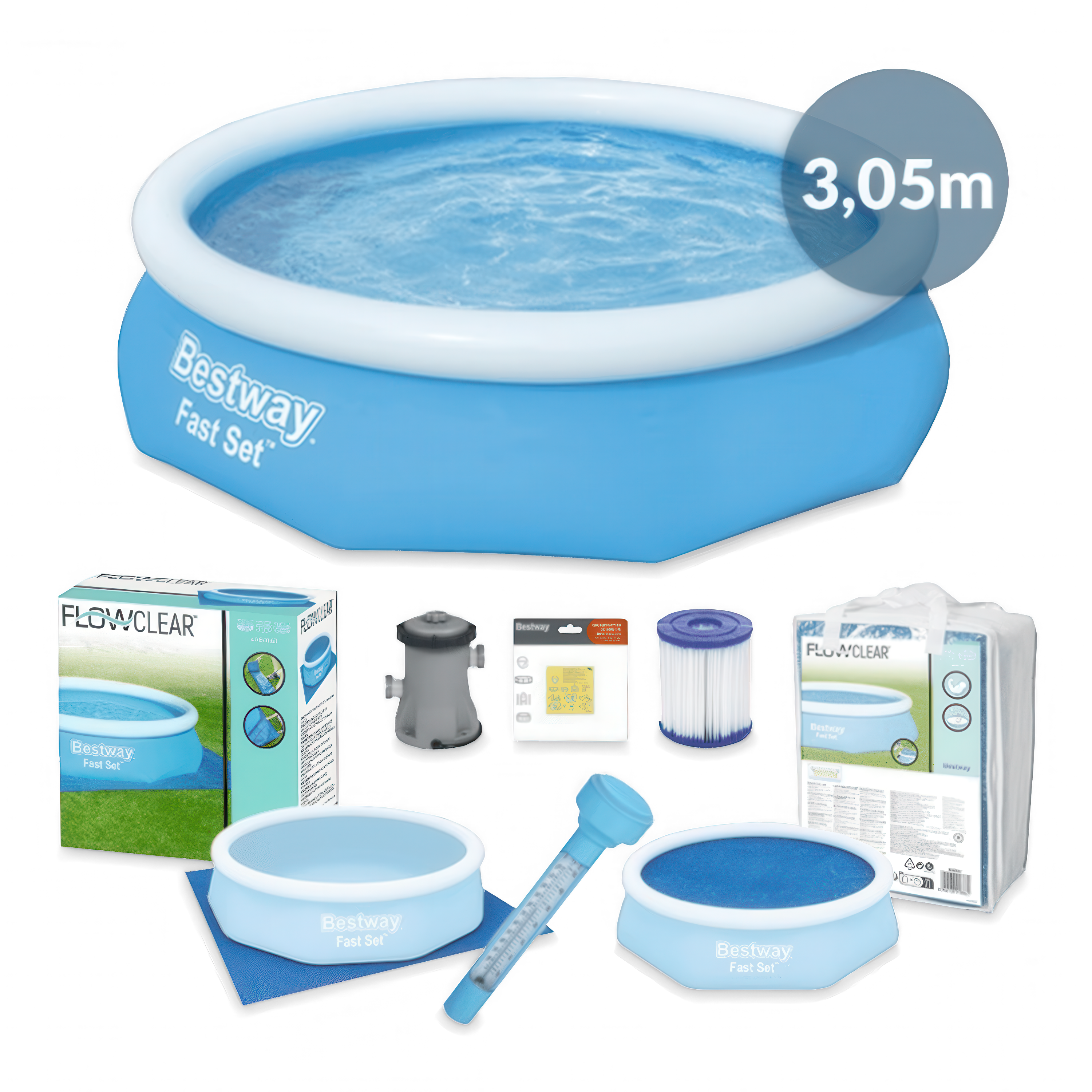 Set pentru piscină AquaEssentials 3.05x76cm - BESTWAY