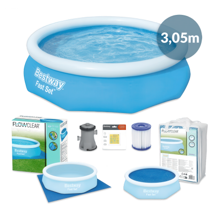 Set piscină AquaTreasure, 6 piese, 3.05mx76cm - BESTWAY