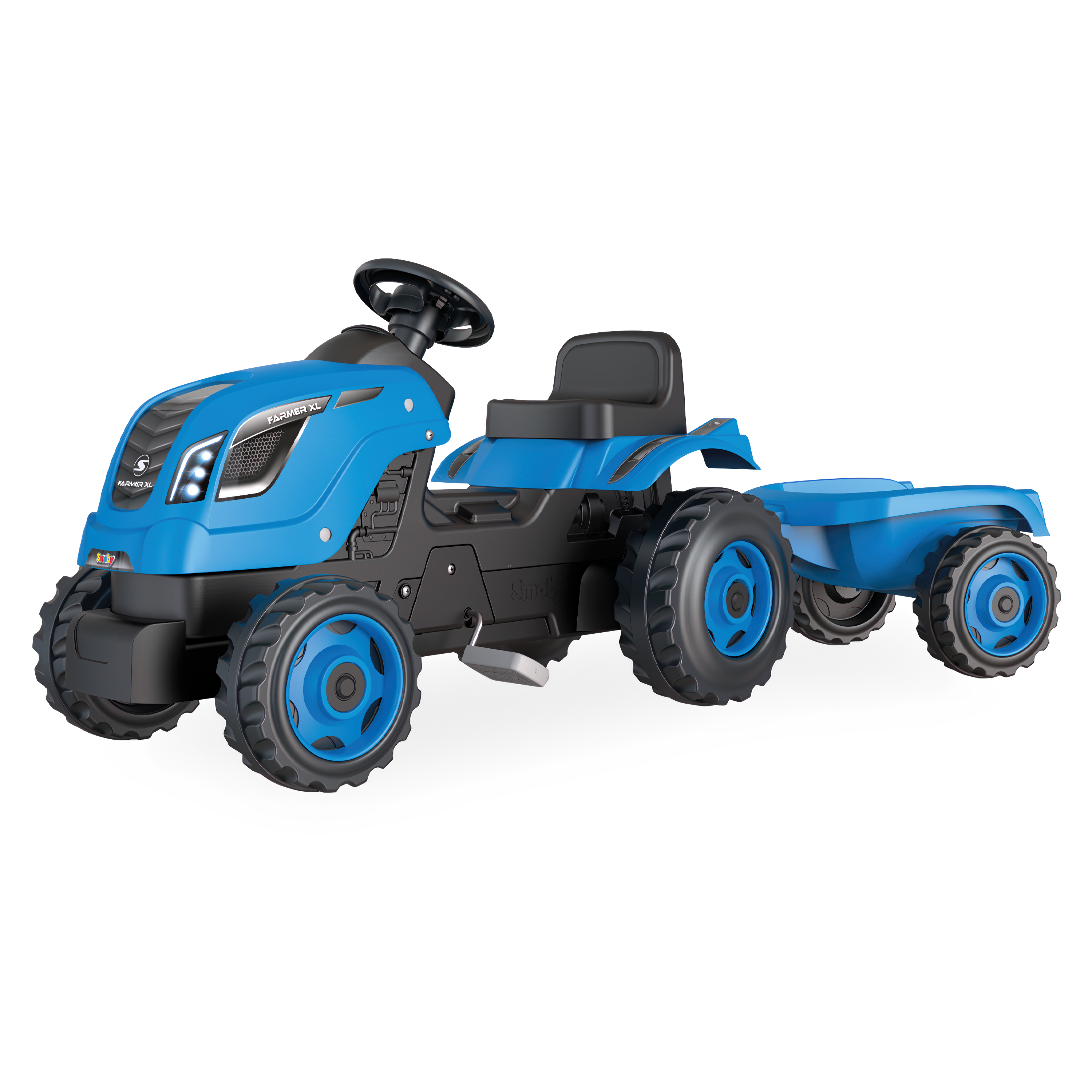 Traktor z przyczepką XL Niebieski - Smoby