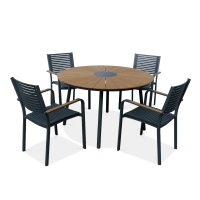 Set de sufragerie de grădină TACOMA Fi120/4+1 Grafit - Focus Garden