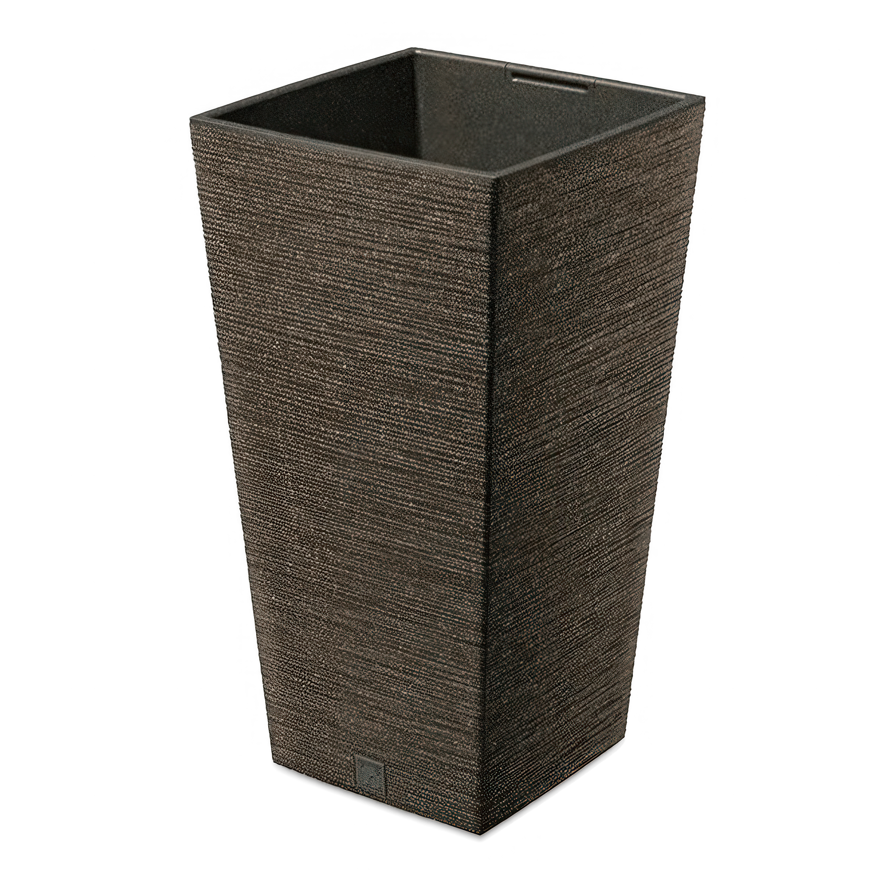 Furu pătrat Eco Wood ghiveci înalt 34x34x66cm cafea - PROSPERPLAST