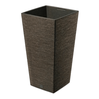 Furu pătrat Eco Wood ghiveci înalt 34x34x66cm cafea - PROSPERPLAST
