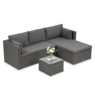 Grafitowy narożnik technorattanowy