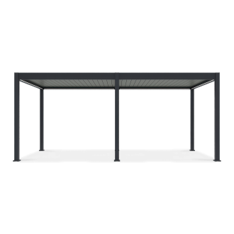 Bioklimatyczna pergola tarasowa ELEGANCE AUTOMATIC 3x6 z oświetleniem LED Anthracite/Light Grey - Gutroof