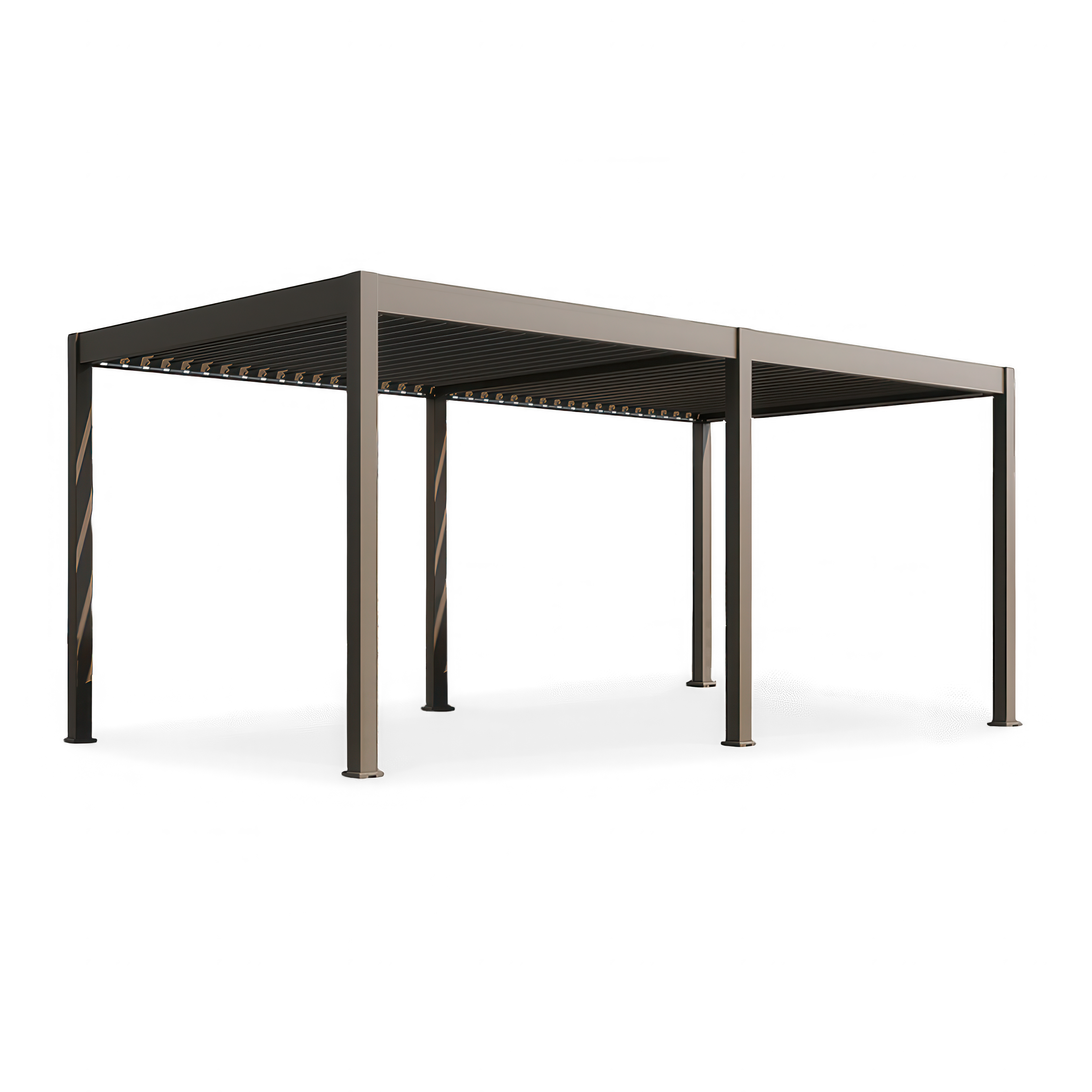 Bioklimatyczna pergola tarasowa ELEGANCE AUTOMATIC 3x6 z oświetleniem LED Taupe - Gutroof