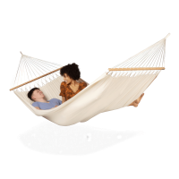FLORENCIA Latte hamac pentru două persoane cu bară din bumbac organic - LA SIESTA