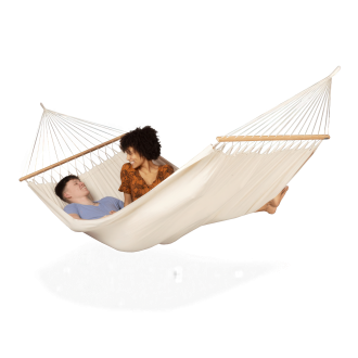 FLORENCIA Latte hamac pentru două persoane cu bară din bumbac organic - LA SIESTA