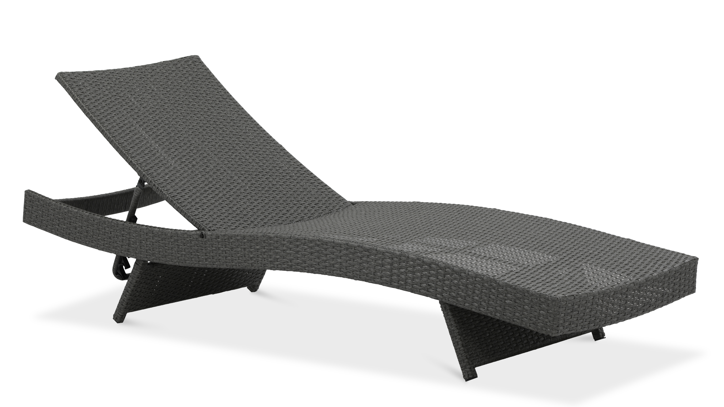 Șezlong din technorattan WAVE gri închis - Focus Garden