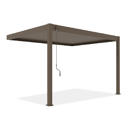 PERGOLA ELEGANCE WALL 3x4 Taupe montată pe perete - Gutroof