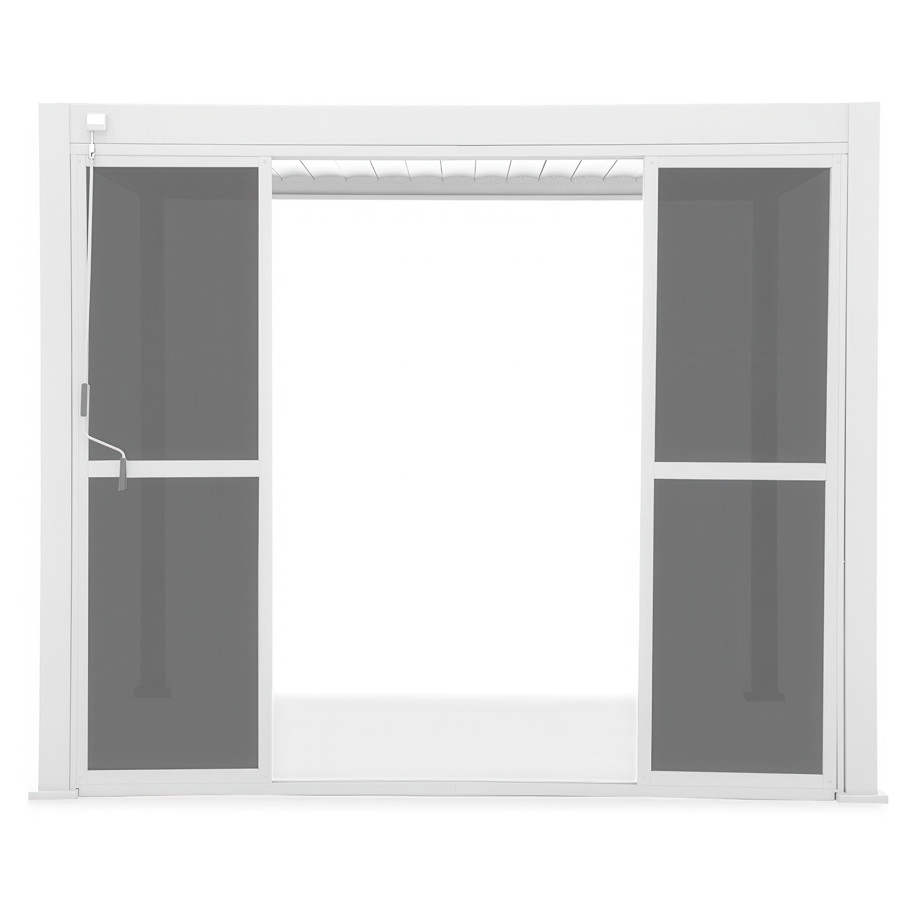 Ușă glisantă din policarbonat pentru pergola albă PREMIUM 4m - GUTROOF