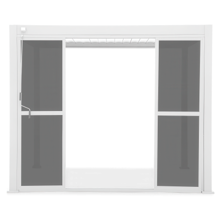 Ușă glisantă din policarbonat pentru pergola albă PREMIUM 4m - GUTROOF