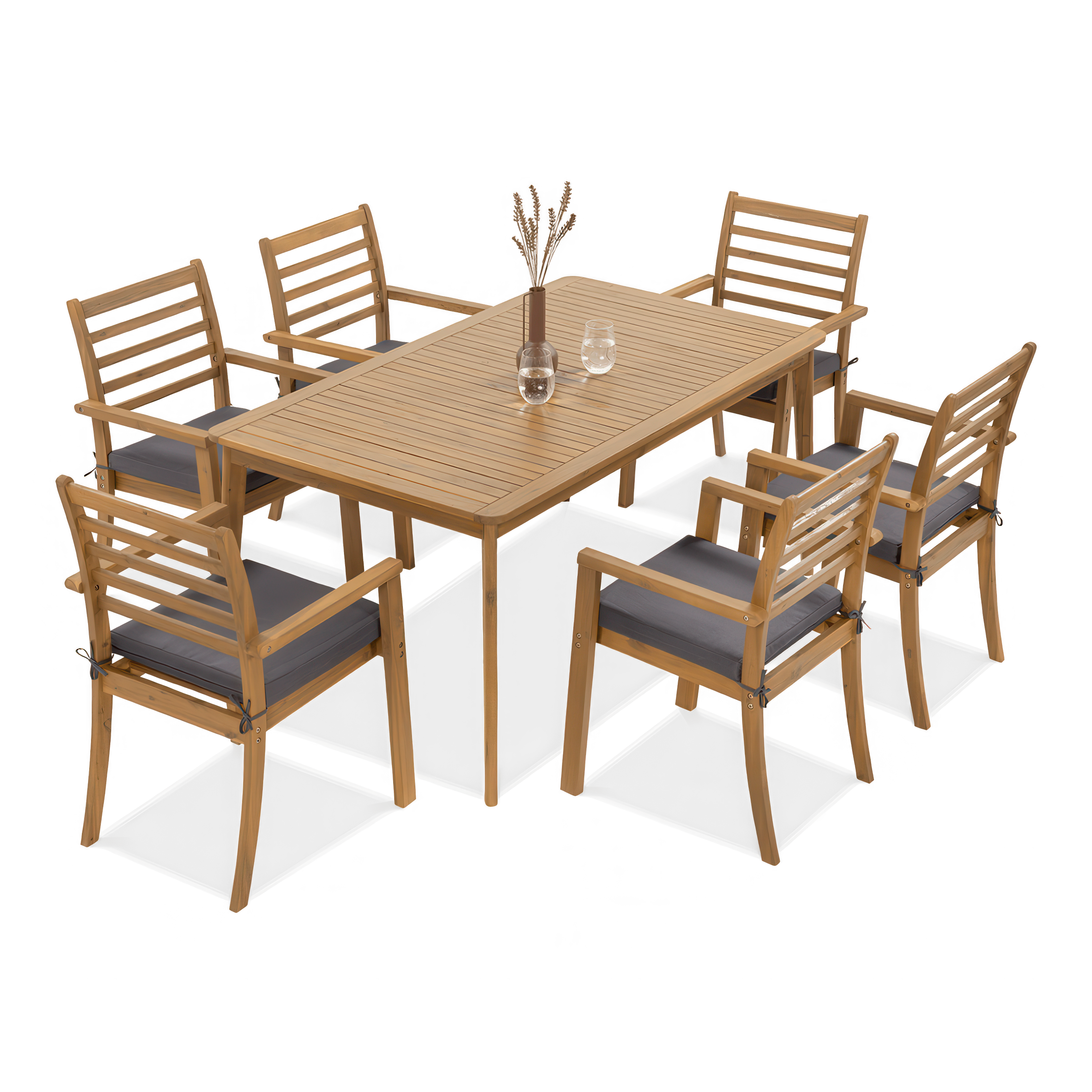 Set de masă din lemn HAGEN DINING 6+1