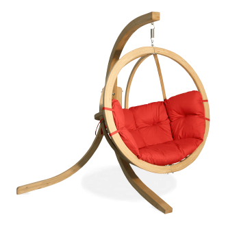 Scaun suspendat din lemn O-ZONE Roșu