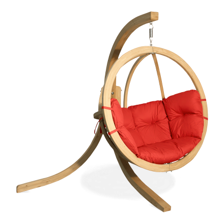 Scaun suspendat din lemn O-ZONE Roșu
