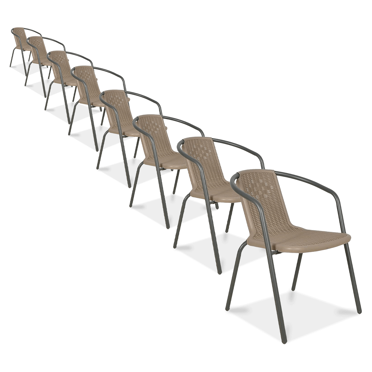 Zestaw krzeseł ogrodowych SIMPLE Cappucino 8szt - Focus garden