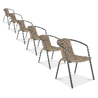 Zestaw krzeseł tarasowych SImple Cappucino 6szt - Focus Garden