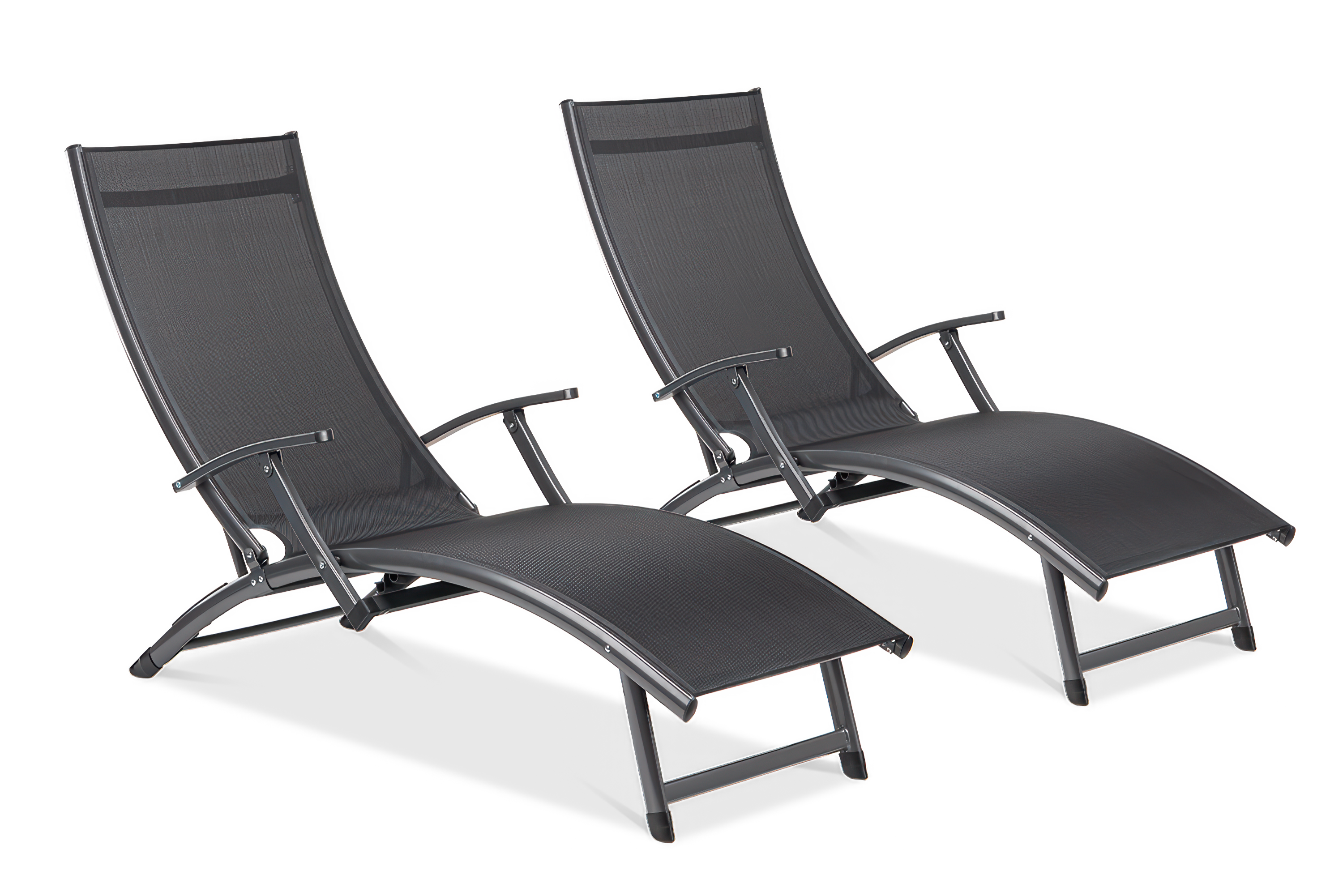 Zestaw leżaków ogrodowych aluminiowych Relax Black 2 sztuki Focus Garden