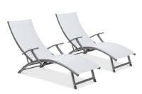 2x șezlong de grădină din aluminiu RELAX gri